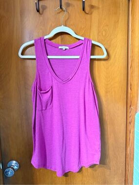 Z Supply Hot Pink V-Neck Pocket Tank